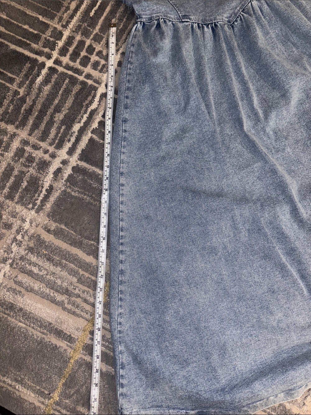 Light Wash Denim A-Line Dress - Picture 11 of 13